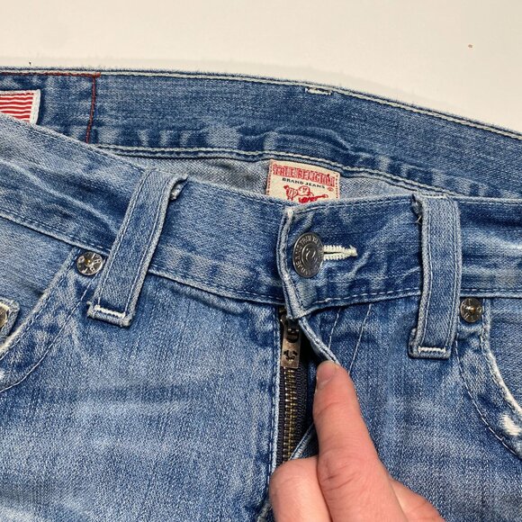 True Religion World Tour Section Bobby Baggy Fit Distressed Men's Jeans 36x32.5 - Picture 6 of 13